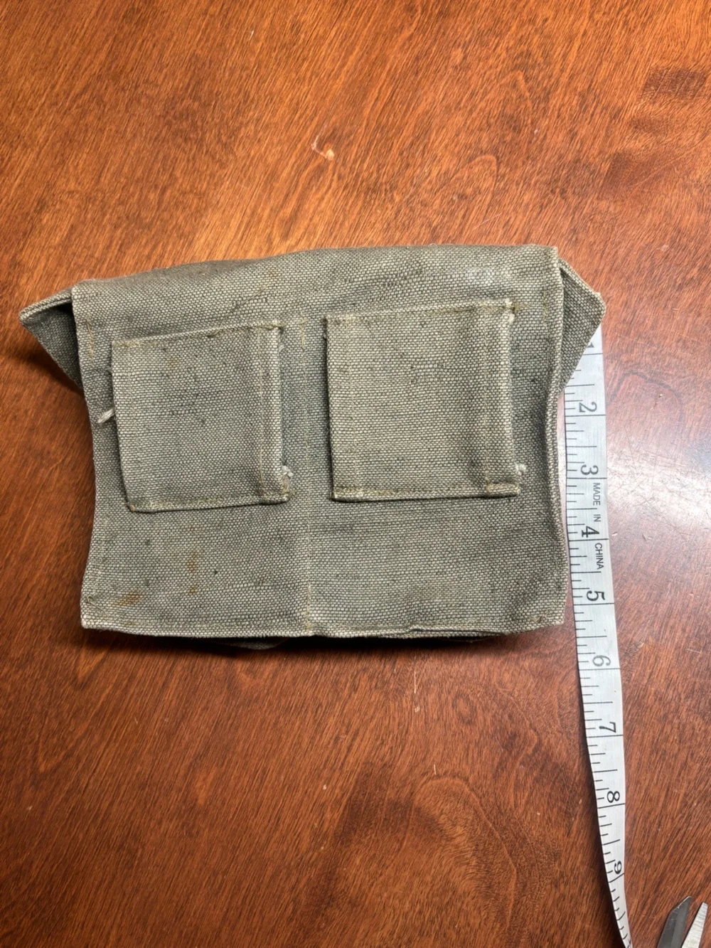 Olive Green Canvas Men’s Utility Pouch - Durable Field Bag